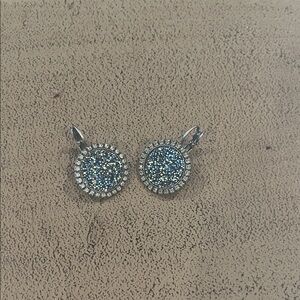 Dazzling Silver and Blue Sparkle Earrings